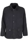 Barbour Long Sleeved Buttoned Overshirt In Blue