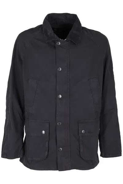 Barbour Long Sleeved Buttoned Overshirt In Blue