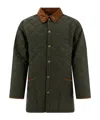 Barbour Quilted Long Length Jackets With Contrast Collar In Black