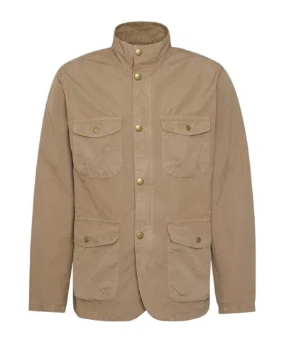 Barbour Long-sleeved Casual Jacket In Stone