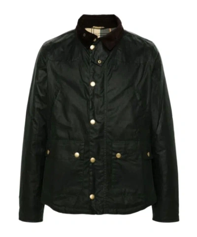 Barbour Long-sleeved Lapel Casual Jacket In Black