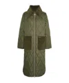 Barbour Malton Corduroy-trimmed Quilted Padded Shell Coat In Green