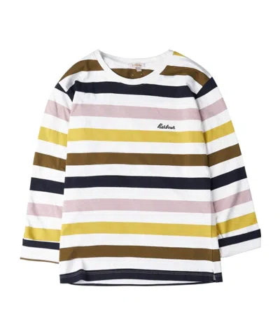 Barbour Long Sleeved Striped T-shirt In White