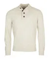 Barbour High-neck Half Buttoned Knit Jumper In White