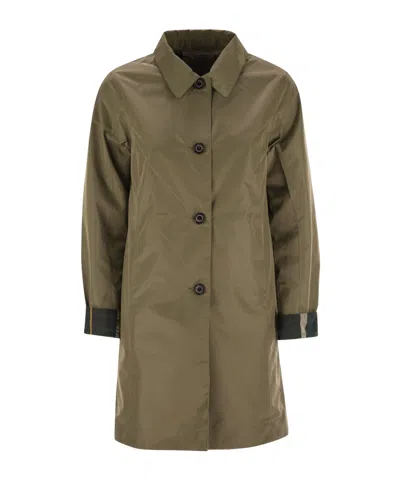 Barbour Long-sleeved Trench Coat In Green