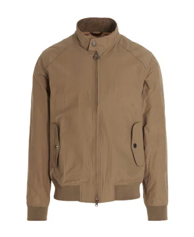 Barbour Long-sleeved Zipper Jacket In Brown