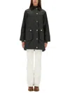 Barbour Waxed Cotton Casual Jacket With Corduroy Collar In Black