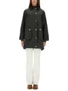 Barbour Beadnell Giacca Cerata Lunga. Silhouette Rilassata E Leggermente Svasata. Coat In Green