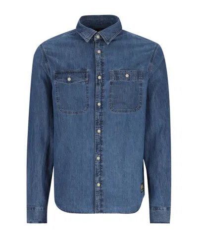 Barbour Long-sleeve Denim Shirt In Blue