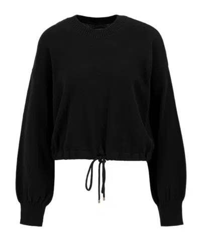 Barbour Long-sleeved Crew Neck Knit Sweater In Black