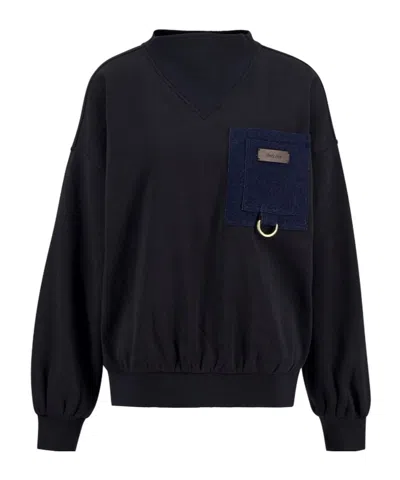 Barbour Long-sleeved Crew Neck Sweatshirt In Blue