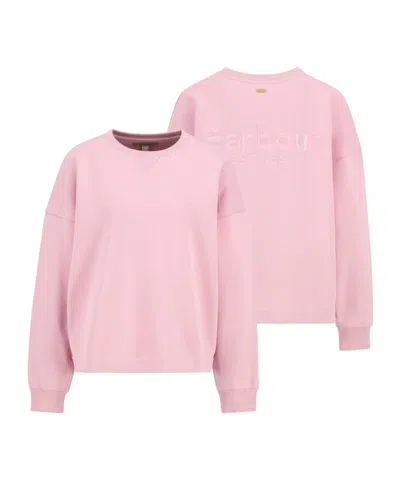 Barbour Long-sleeved Crew Neck Sweatshirt In Pink