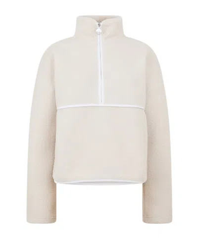 Barbour Long-sleeved Half-zip Sweatshirt In White