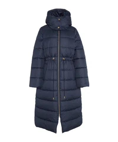 Barbour Long-sleeved Hooded Cotton Jacket In Blue