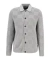 Barbour Falton Check Button Cardigan In Gray