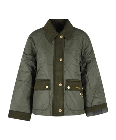 Barbour Long-sleeved Quilted Jacket In Green
