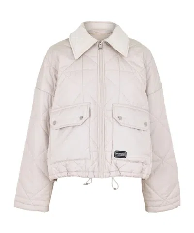 Barbour Long-sleeved Quilted Jacket In White