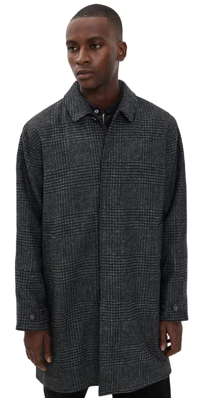 Barbour Lorden Wool Overcoat Charcoal In Gray