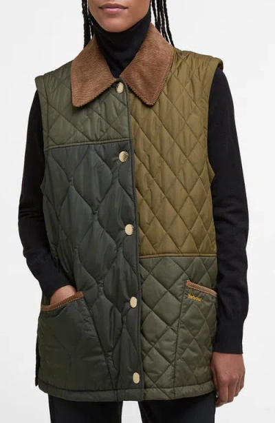 Barbour Lorrie Convertible Quilted Jacket In Green