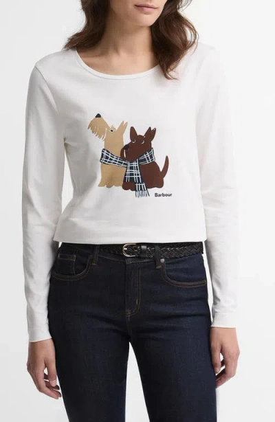 Barbour Lossie Graphic Long Sleeve T-shirt In White