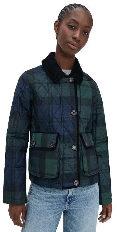 Barbour Louden Quilted Jacket Blackwatch Tartan In Multi