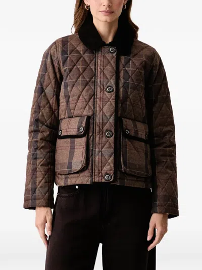 Barbour Loudon Tartan Quilted Jacket In Brown
