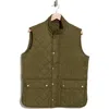 Barbour Sleevless Diamond Pattern Quilted Vest In Green