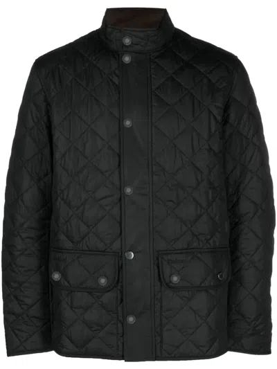 Barbour Quilted Buttoned Jacket In Black
