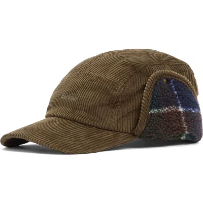 Barbour Lowfen Cotton Corduroy Trapper Hat In Green