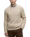 Barbour Lowfen Relaxed Fit Cable Crewneck Sweater In Neutral