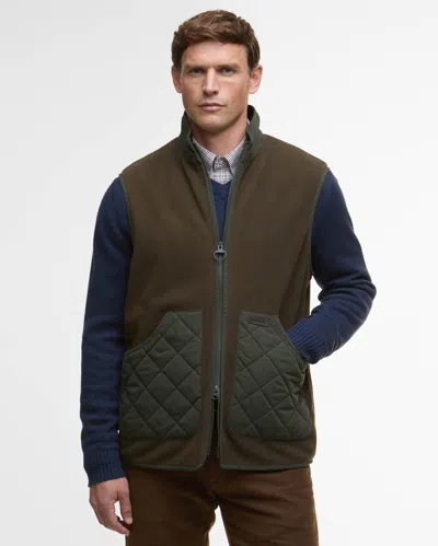 Barbour Lowich Mens Fleece Gilet In Brown