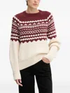 Barbour Mabel Fair Isle Wool Blend Sweater In Red