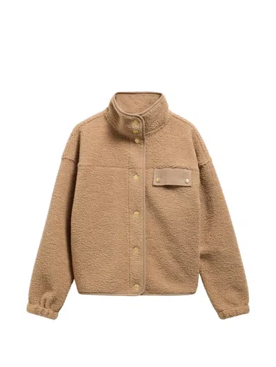 Barbour Mabel Fleece Press-stud Jacket In Neutral