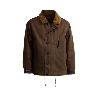 Pre-owned Barbour Macklow Wax Jacket 'bark' | Tan | Men's Size L