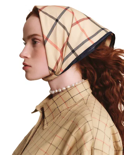 Barbour Mackworth Large Check Polyester Scarf In Brown