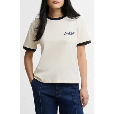 Barbour Madeline Cotton Ringer T-shirt In White