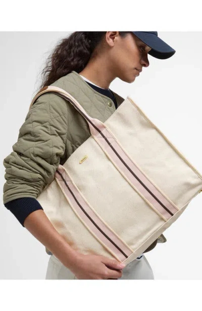 Barbour Madison Cotton Canvas Tote In Beige