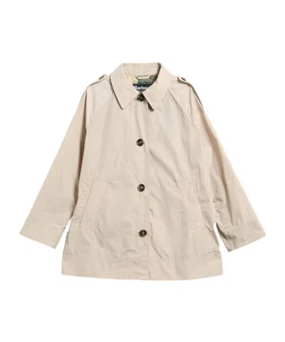 Barbour Maggie Epaulette-detail Raglan-sleeve Coat In Neutral