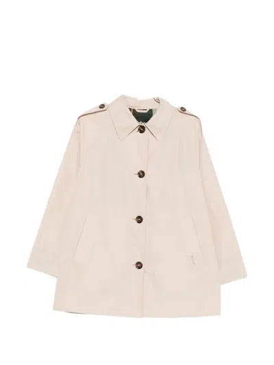 Barbour Maggie Epaulette-detail Raglan-sleeve Coat In Pink