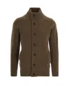 Barbour Maglia Essential Patch Zip Marrone In Brown