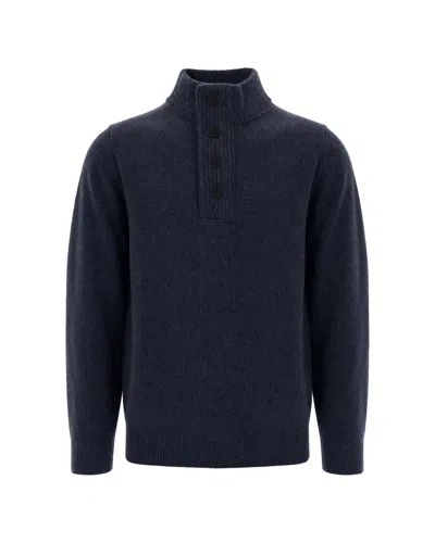 Barbour Maglione Essential Patch Dark Indigo In Yellow