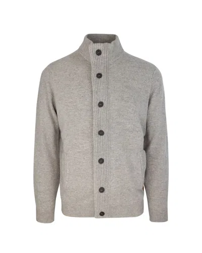 BARBOUR MAGLIA ESSENTIAL PATCH ZIP GRIGIO