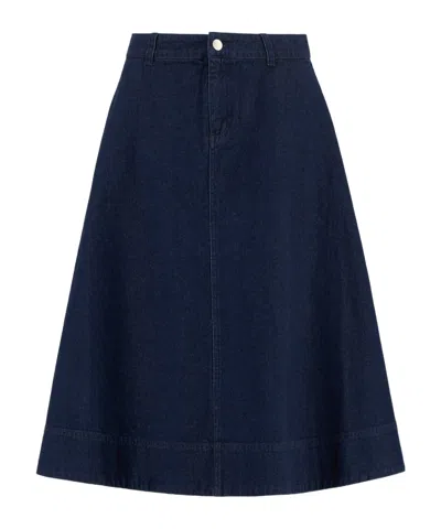 Barbour Maia Denim Skirt In Red