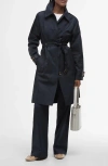 Barbour Women's Maia Belted Showerproof Trench Coat In Dark Navy Rosemary T
