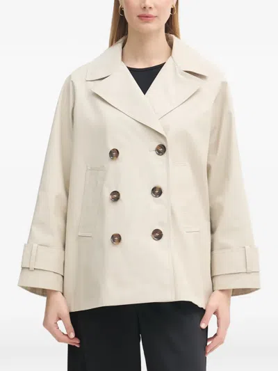 Barbour Maisy Double-breasted Coat In Neutral