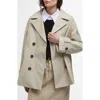 Barbour Women's Maisy Short Double-breasted Trench Coat In Light Sand Safari Ta