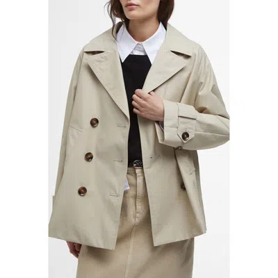 Barbour Women's Maisy Short Double-breasted Trench Coat In Light Sand,safari Tartan