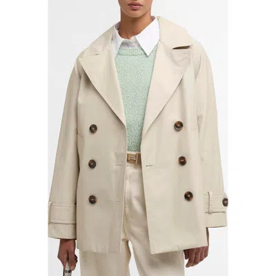 Barbour Maisy Double-breasted Jacket Front Pockets In Neutrals