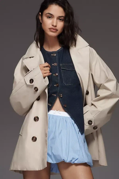 Barbour Maisy Showerproof Pea Coat Jacket In White