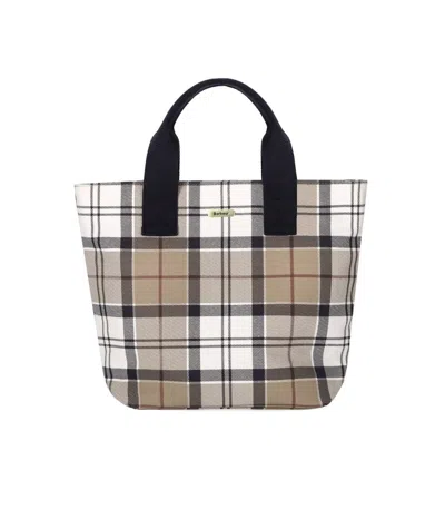 Barbour Maisy Tartan Beige Tote Bag In Sand